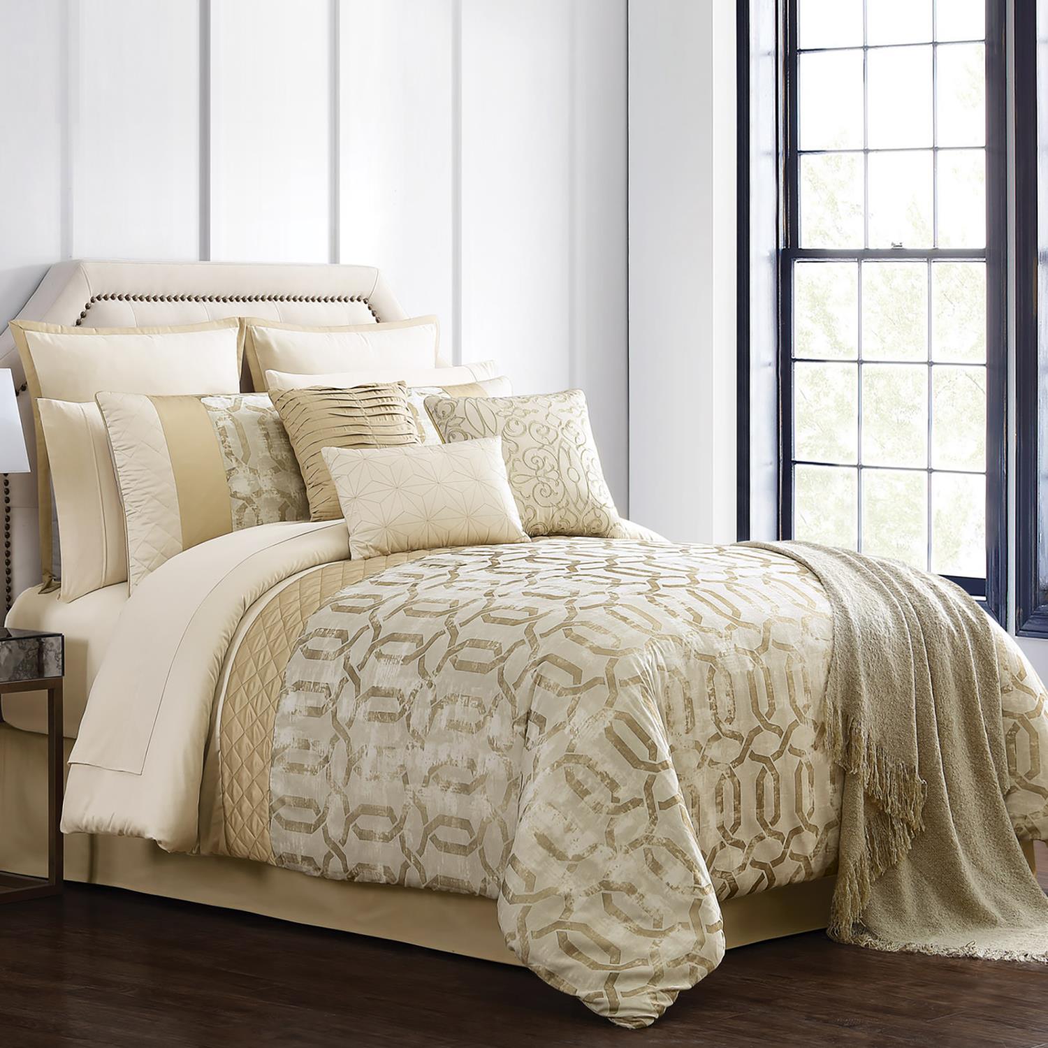 Riverbrook Home Bergen 10 Piece Queen Gold Comforter Set 84106