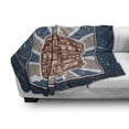 thumbnail image 3 of Vintage Soft Flannel Fleece Blanket, Emblem with English Bus on Grunge Background Retro Hand Drawn Sketchy Artwork, Cozy Plush for Indoor and Outdoor Use, 60" x 80", Blue Red Beige, by Ambesonne, 3 of 6