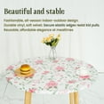 thumbnail image 5 of Fitted Vinyl Tablecloth Round 36"-44" Diameter, Flannel Backing, Elastic Edge, Waterproof Wipeable PVC Table Cover, Red Roses, For Indoor or Outdoor, 5 of 9