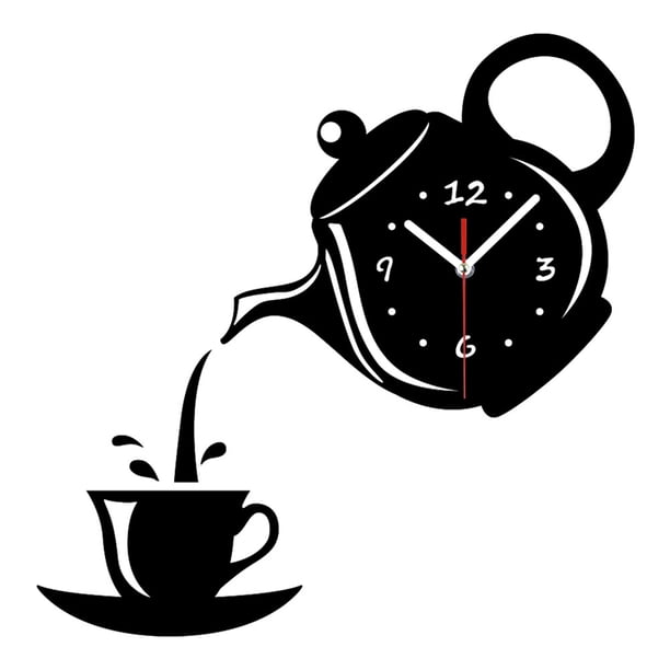Reloj de tetera Ounissouiy campanas de salón ornamento colgante diseño moderno Decoración del hogar negro