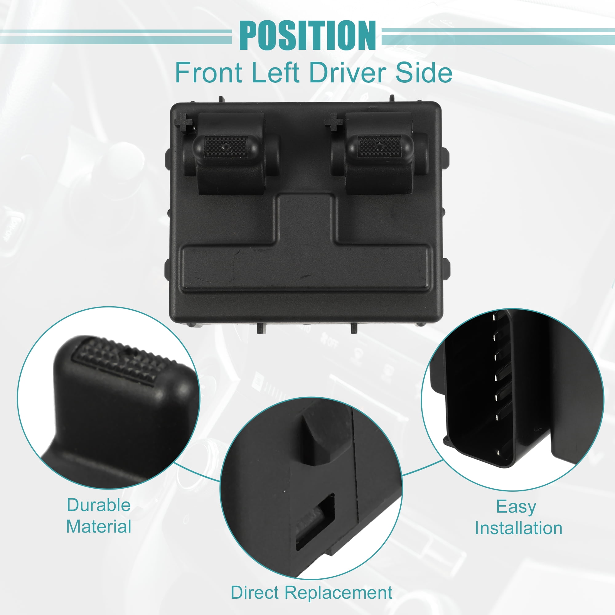 Unique Bargains Driver Side Power Window Switch for Jeep Wrangler 2 DOOR Black