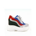 thumbnail image 4 of Anthony Wang Colorblock Women's Platform Sneakers in White, 4 of 4