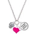 thumbnail image 1 of Delight Jewelry Silvertone Lighthouse, Ship Wheel, Anchor Spinner - Hot Pink Heart Nurse Strong Zoe Necklace, 1 of 4