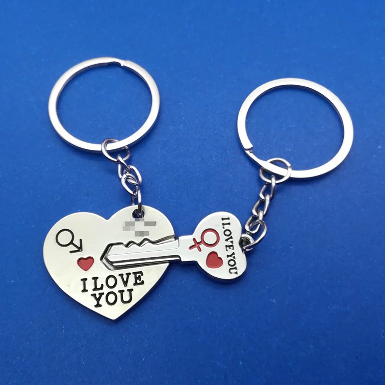 GCT Red Heart Cupid Couple I Love You Valentine's Day (KC-0129) Metal Keychain for Car Bike Girls Men Women Keyring