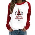thumbnail image 2 of WXLWZYWL Christmas Shirts for Women 2024 Raglan Sleeve Funny Xmas Tree Print Cute Santa Graphic Sweatshirts Loose Fit Pullover, 2 of 4