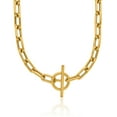 thumbnail image 5 of 14K Solid Yellow Gold Paperclip Cable Rolo Link Chain Belcher Necklace Toggle Clasp, 5 of 8