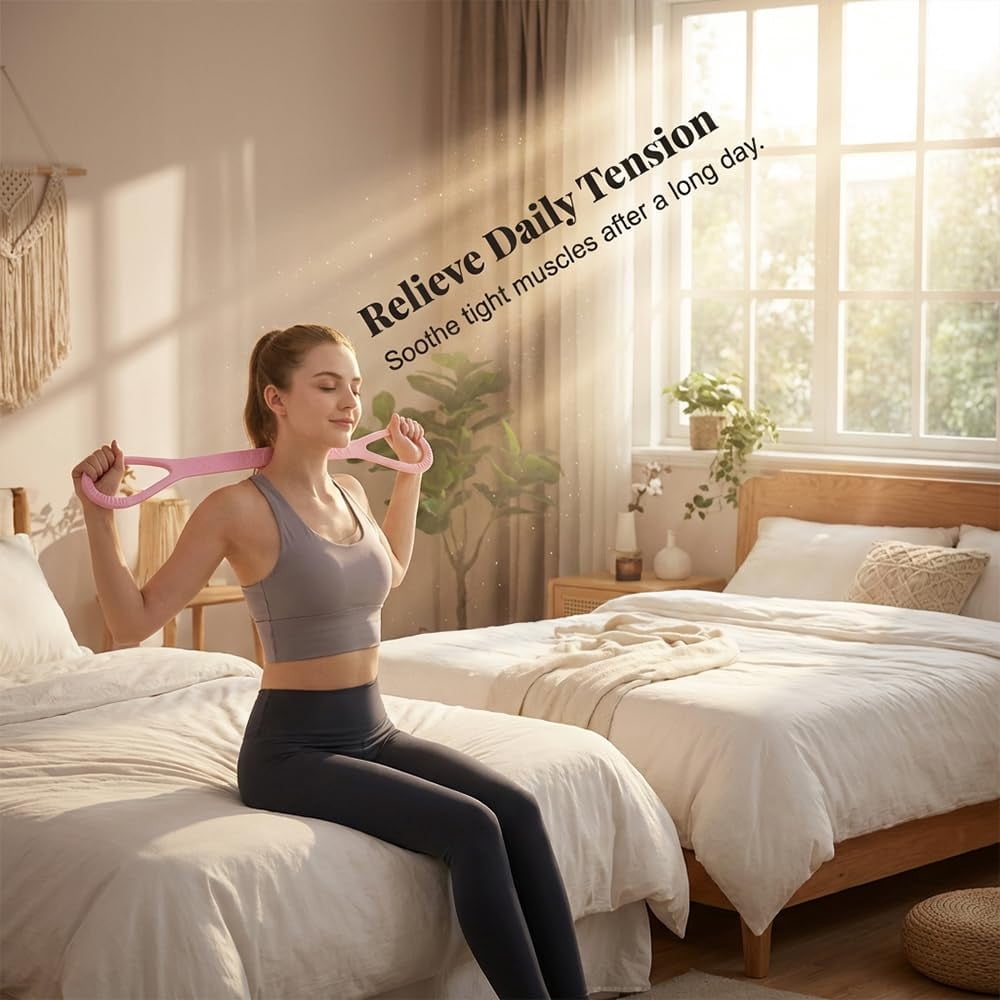 Djiypn 2026 New Figure 8 Resistance Band with Handles, Elastic Bands for Working Out,Arm,Back,Shoulder Training Elastic Ropes,Exercise Equipment for Yoga, Pilates,Physical Therapy Stretching