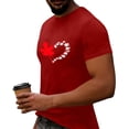 thumbnail image 4 of Vmvidoty Men Casual Round Neck Printing Pullover Fitness Sports Shorts Sleeves T Shirt Blouse Independence Day Wine L, 4 of 7