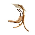 thumbnail image 3 of Modern Porch Swing Lounger Chair with Umbrella and Cushion, 3 of 5