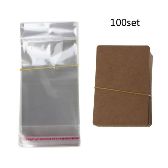 YIEMEEN Blank Paper Tags Displaying Earring Display Cards with Card Adapter Jewelry Card