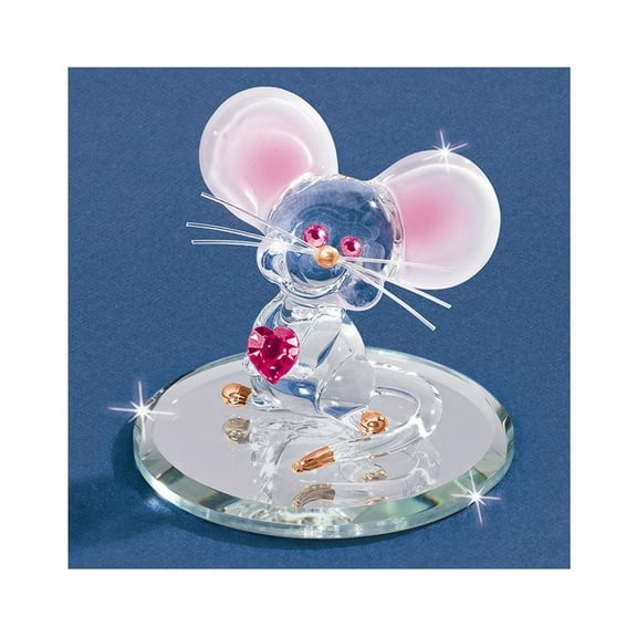 Glass Too Cute Mouse Figurine