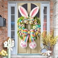 thumbnail image 2 of KOYPTL Easter Wreath Welcome Door Cover Curtain 71x35In,Pastel Floral Bunny with Eggs Design,Spring Home Decoration Front Door Cover Banner for Indoor Outdoor Home Porch Entryway Wall Hanging Decor, 2 of 6