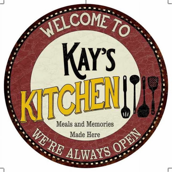 Kay's Kitchen 14" Round Metal Sign Bar Game Room Wall Decor 100140040274
