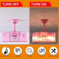thumbnail image 5 of 18 inch Modern Industrial Bladeless 3 Wind Speed 3 Blades Down Rod Ceiling Fan with Caged Mesh Shade, Chandelier Ceiling Fan with Light and Remote Control Pink, 5 of 9