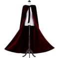 thumbnail image 1 of Capa de mujer, disfraz medieval de mujer para juegos de rol, disfraces de escenario, abrigo con capucha de terciopelo, capa de mujer, 1 of 6