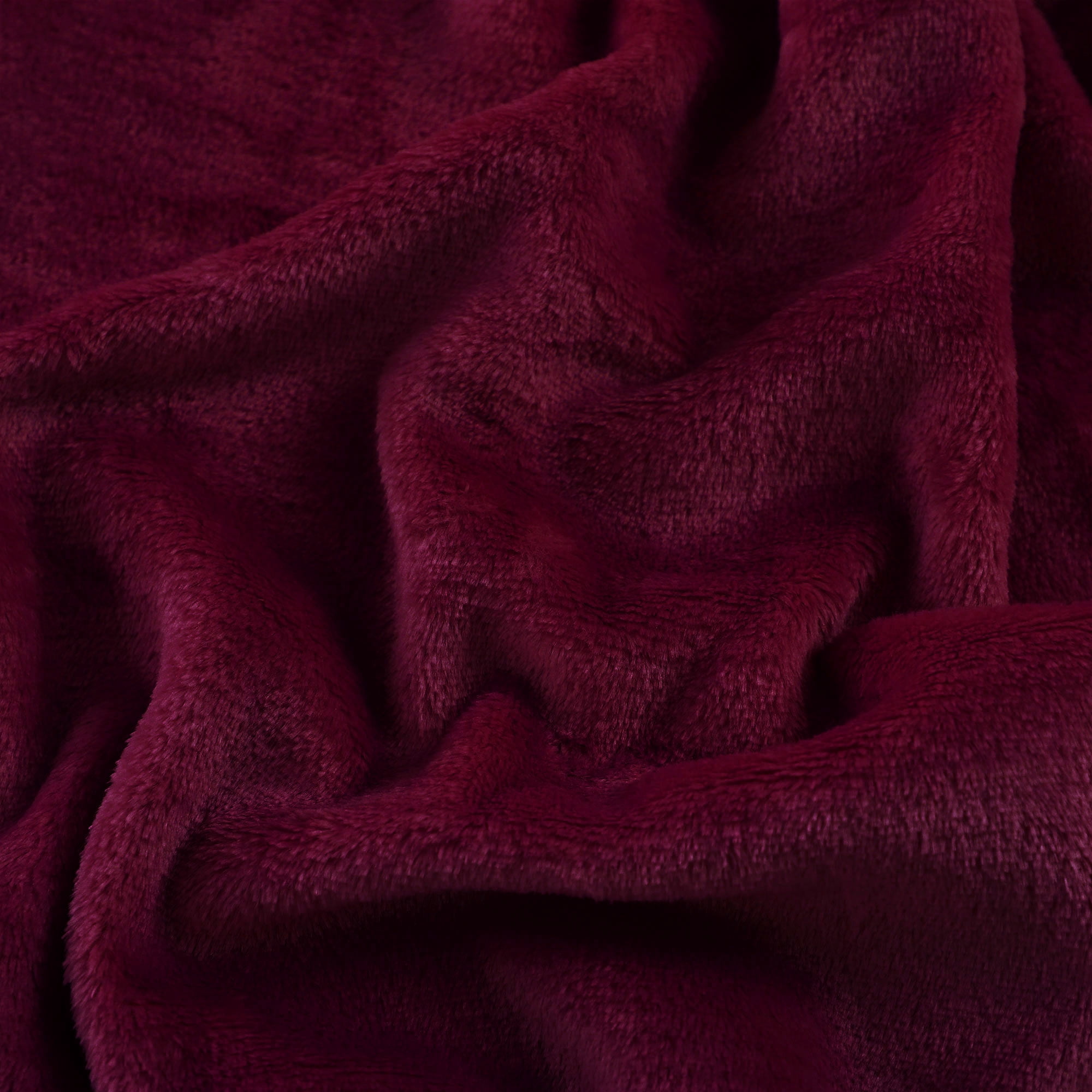 PiccoCasa 1 Pcs Home Warm Soft Microplush Fleece Solid Throw Blanket Burgundy 70" x 78"
