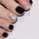 thumbnail image 2 of Uñas falsas mate para dedos de los pies, uñas negras, uñas postizas para dedos de los pies con cubierta completa, pinzas acrílicas para uñas compatibles con mujeres y niñas (24 unidades) Afortunado Sencillez, 2 of 5