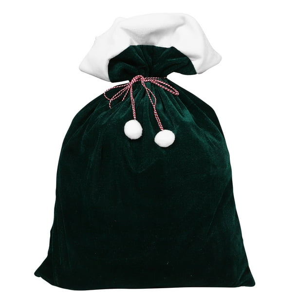 Bolsa de regalo navideña con cordón: 50 x 70 cm, ideal como regalo de Papá Noel para fiestas navideñas, bolsa reutilizable de gran capacidad para dulces navideños.