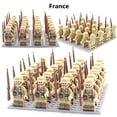 thumbnail image 3 of 24pcs Mini Minifigures Soldiers World War II Countries Corps With Base Plate And 24 Weapons, U.S. Army Soviet Army German Army Italian Army British Army French Army Corps, 3 of 5