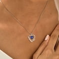 thumbnail image 3 of Juwaliy Collar de Corazón de Amor Azul Mariposa Collar de Piedra de Nacimiento de Septiembre Zafiro Dije de Plata Esterlina 925 Joyería Mujer Regalo de Navidad Cumpleaños Día de la Madre, 3 of 10
