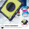 thumbnail image 7 of ELEHOLD Rugged Case for iPad Air 11 inch 2024/iPad Air 4th 5th Gen 3-Layer Hybrid Muti-Functional Case with 360° Rotating Kickstand Handstrap Crossbody Shoulder Strap Shockproof Case, Navy + Green, 7 of 7