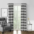 thumbnail image 2 of Lumberjack Check White/Black Pole Top Drapery Panel - Pair 50"x120", 2 of 5