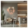 thumbnail image 1 of Letrero De Neón Con Forma Diente, Cara Sonriente Y Pulgares Arriba, Ideal Para La Decoración Oficina Del Dentista, 38cmx40cm, 1 of 2