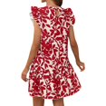 thumbnail image 3 of asddcavvf Robes pour Femmes Printemps/été Col Rond Manches Évasées Imprimé Floral Robe avec R, 3 of 9