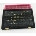 thumbnail image 4 of 54 Section Mini Grids Clear Crystal Jewelry Display Box Tray Case Home Organizer Black, 4 of 7