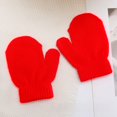 thumbnail image 3 of Guantes de punto monocromáticos cálidos de invierno para niños Guantes de bolsa multicolor para niños de jardín de infantes, 3 of 4
