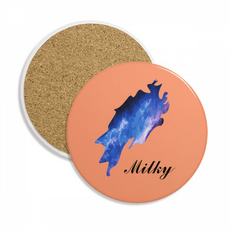 

Crystal Milky Way Text Blue Coaster Cup Mug Tabletop Protection Absorbent Stone