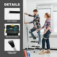 thumbnail image 7 of HBTower Folding 3 Step Ladder with Unique Snap-Lock Design, 500 lb. Capacity Sturdy Steel Ladder, Lightweight, Portable Step Stool with Handle, White, 7 of 7