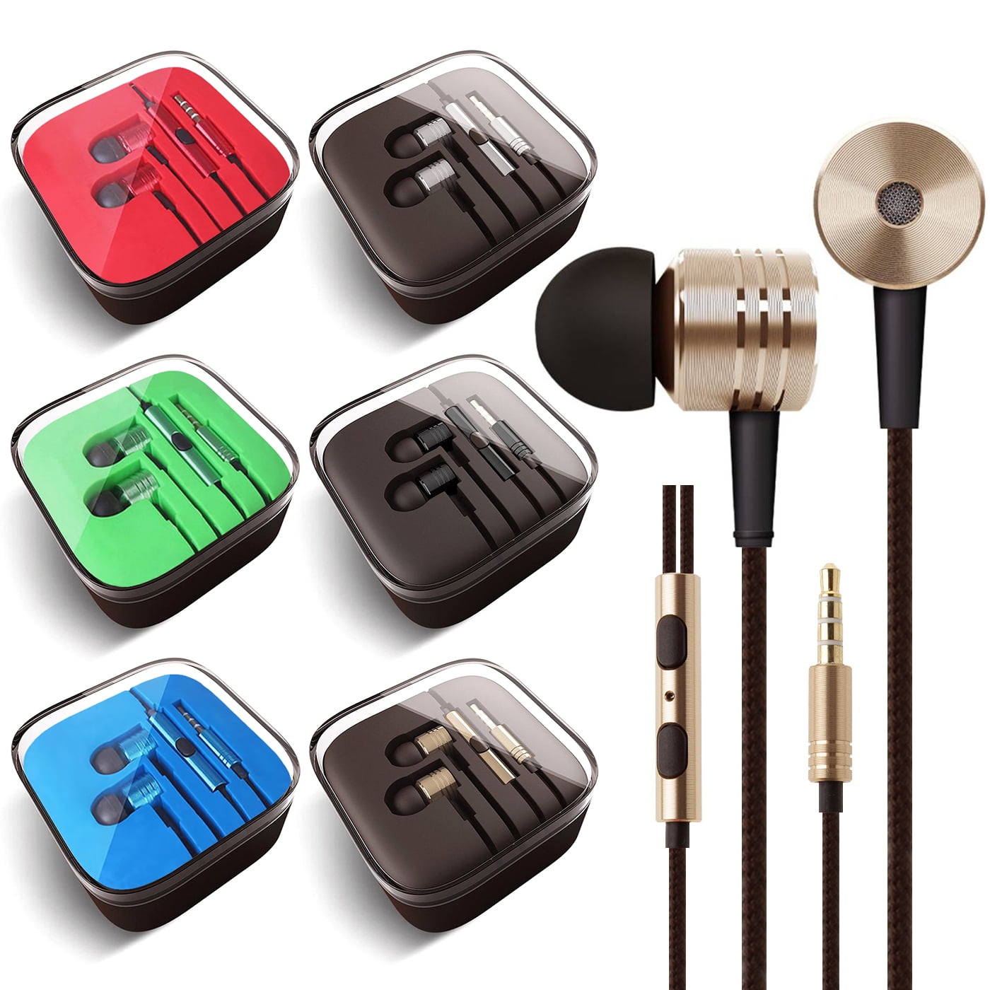 3.5mm Headphones In-Ear Earbuds Afflux Universal Stereo Headset Earphones For Cellphone Tablet iPhone 6 6S 5S SE 6/6S Plus Earbuds iPod iPad Samsung Galaxy S9 S8 S7 S6 Note 5 Note 8 9 LG Stylo