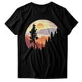 thumbnail image 4 of TENSUNNYD T Shirts For Women Plus Size Casual Vintage Sun Print Camping Print Solid Color Short Sleeve T Shirt Top Blouse Summer Casual Tee Tops, 4 of 5