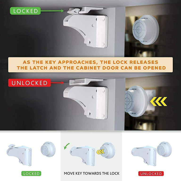 Securityman Magnetic Cabinet Locks For Baby Proof & Child Proofing