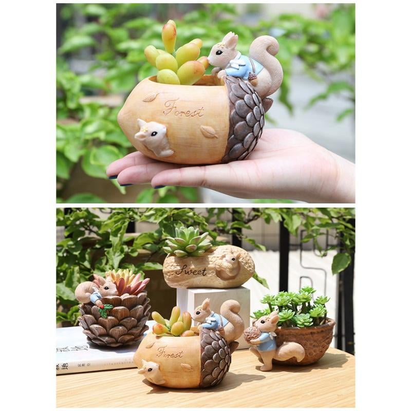 DOITOOL Succulent Planter Plants Flower Pot Resin Flower Pot Basin Plant Container for Home Ornament Mini Landscape Supplies Squarriel DOITOOL Succulent Planter Plants Flower Pot Resin Flower Pot Basin Plant Container for Home Ornament Mini Landscape Supplies Squarriel