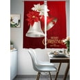 thumbnail image 4 of Christmas Bell Sheer Curtains 72 inches Long, Red White Xmas Bells Poinsettia Floral Modern Light Filtering Sheer Window Curtains Rod Pocket Voile Drapes for Bedroom Living Room, 2 Panels 52"W x 72"L, 4 of 7