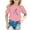 Pink, variant on WMQPNNS Kids Girls Short Sleeved Tops Girls Summer Tops Size 14-16 Casual Loose Cowl Neck Tunic Tops Soft Comfy Blouse Cute Print Summer Graphic Tee, Size 7-8 Years, Red