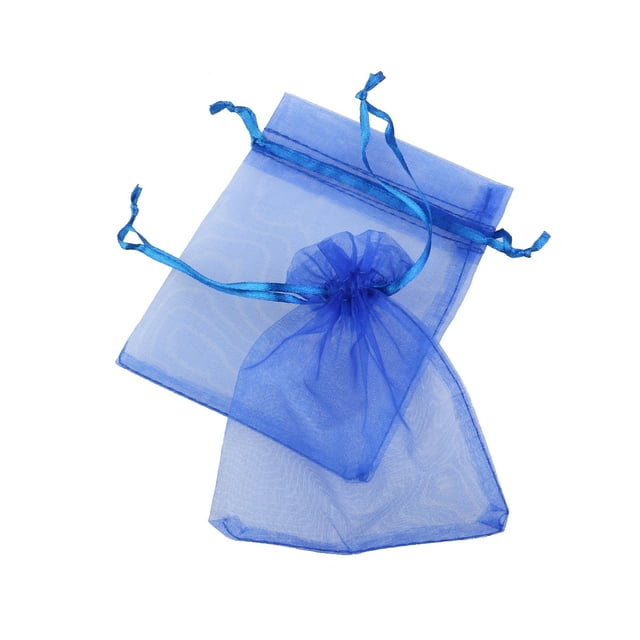 SHISUYAN 100pcs Organza Drawstring Gift Bags Wedding Favour Bags Jewellery Pouches (Royal Blue)