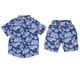 thumbnail image 2 of Conjunto de ropa para bebé niño Conjunto de pantalones cortos de camisa de manga corta de verano Conjunto de ropa para niños con estampado floral Azul 90 cm / 35,4 pulgadas, 2 of 5