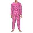 thumbnail image 3 of Lsque Leopard Pattern Long Sleeve Pajama Set for Men - Soft 2-Piece Sleepwear and Loungewear Set with Pockets, Comfy Nightwear-X-Large, 3 of 7