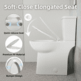 thumbnail image 4 of Los Flexi 21 Inch Extra Tall Two-Piece Skirted Toilet with 1.1/1.28 GPF Dual Flush, Elongated Bowl, Soft-Close Seat & 12" Rough-In, 4 of 13