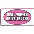 thumbnail image 1 of Real Women Drive Trucks Pink License Plate, 1 of 2