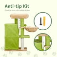 thumbnail image 5 of Demi Bonn 33" Cat Tree Tower for Indoor Cats, Cat Tree House with Large Padded Perch, Hammock, 2-Tiered Condo, Scratching Posts and Dangling Ball, Green, 5 of 10