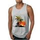 thumbnail image 1 of Tanques para Hombre para el Verano Solto Chaleco Impresión Deportivo Cuello Redondo, Casual, 1 of 4