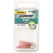 Jandorf 60963 Ring Terminal, 22 to 18 AWG Wire, #10 Stud, Pink
