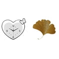 thumbnail image 1 of Reloj De Pared Acrílico En Forma De Corazón Con Movimiento Silencioso Y Escultura Abstracta De Hierro Forjado Con Hojas De Ginkgo Para Sala De Estudio, Cafetería, Oficina, Sala De Estar,, 1 of 8