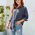 thumbnail image 2 of <p>Button Closure Blouse, Turn Down Collar Shirt Elegant  For Women For Dating</p>, 2 of 6