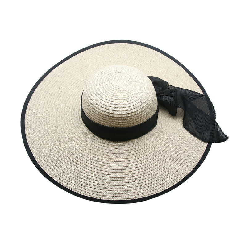 Bodychum Women Sun Visors Foldable Straw Hats Summer Beach Packable Hat  Floppy Wide Brim Cap Deep Style, Adjustable Size