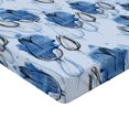 thumbnail image 4 of Ambesonne Floral Fitted Sheet, Blossoming Flowers Aquatic, Twin Size, Sea Blue and Soft Blue, 4 of 5